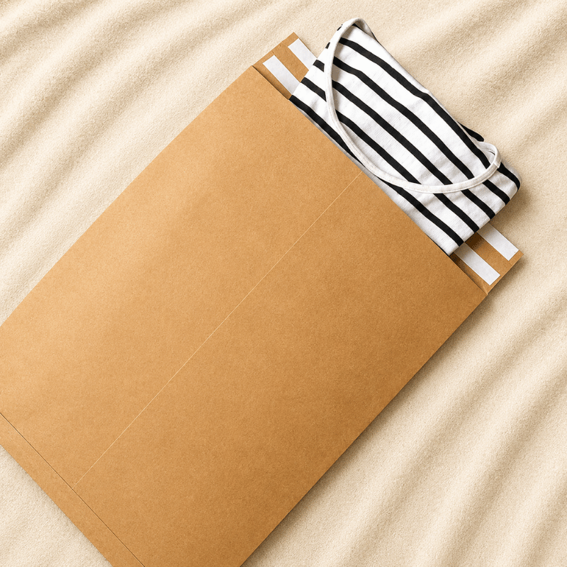Flat kraft mailer bags