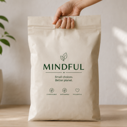 Custom Compostable Carry Bags | Mindful Official
