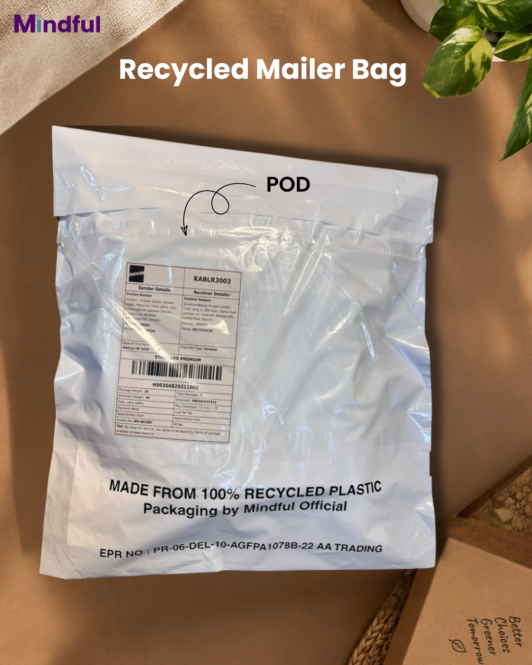 Recycled Mailer Bags with POD Pocket